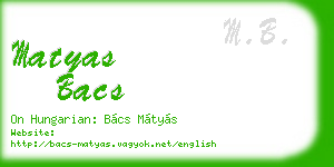 matyas bacs business card